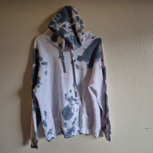 Soft Serve Tie Dye Hoodie XL Pink Gray Cloud Cotton Fleece Pullover Sweatshirt